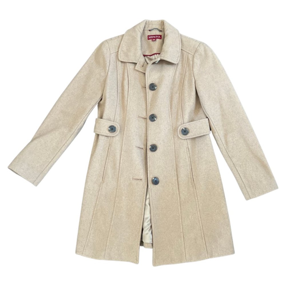 Merona Camel Silk Lined Peacoat - Size M